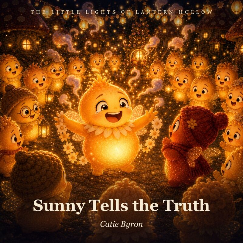 Cover of Sunny Tells the Truth — a glowing orange creature bursting bright at the festival of light